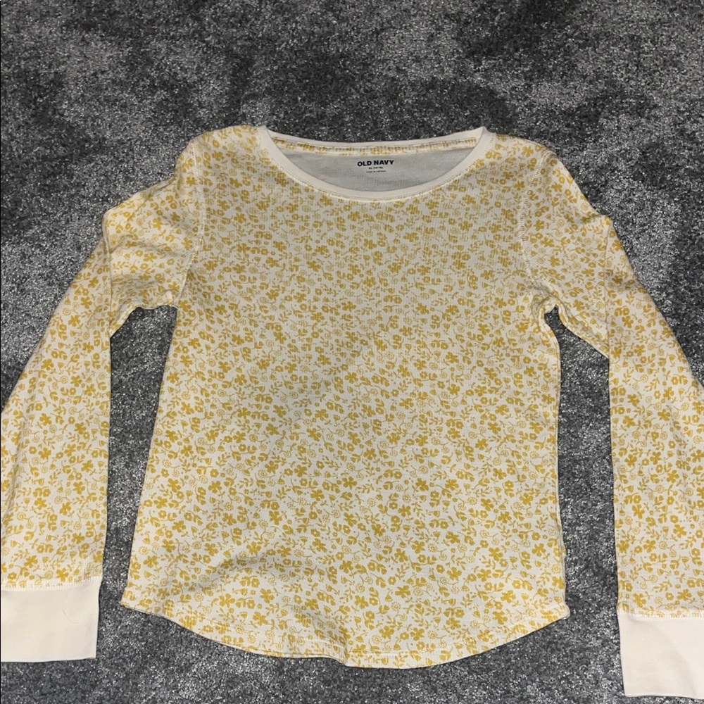 Old Navy White and Yellow Floral Top